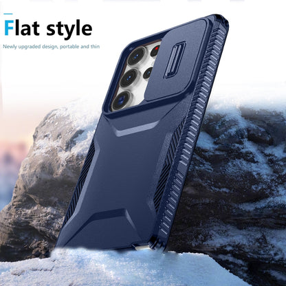 For Samsung Galaxy S25 Ultra 5G Sliding Camshield Phone Case(Blue) by buy2fix