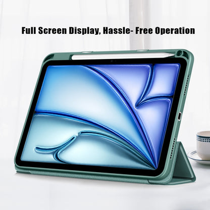 For iPad Air 11 2024 / Pro 11 2022 Acrylic 3-Fold Smart Leather Tablet Case(Deep Green) - iPad Air 11 2025 / 2024 Cases by buy2fix | Online Shopping UK | buy2fix