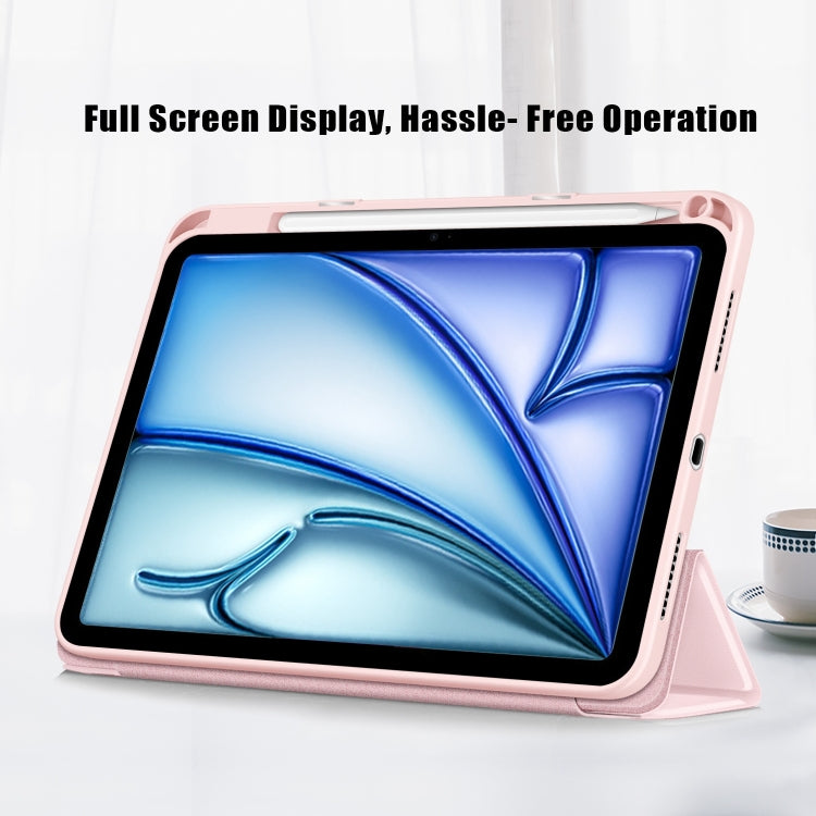 For iPad Air 11 2024 / Pro 11 2022 Acrylic 3-Fold Smart Leather Tablet Case(Pink) - iPad Air 11 2025 / 2024 Cases by buy2fix | Online Shopping UK | buy2fix