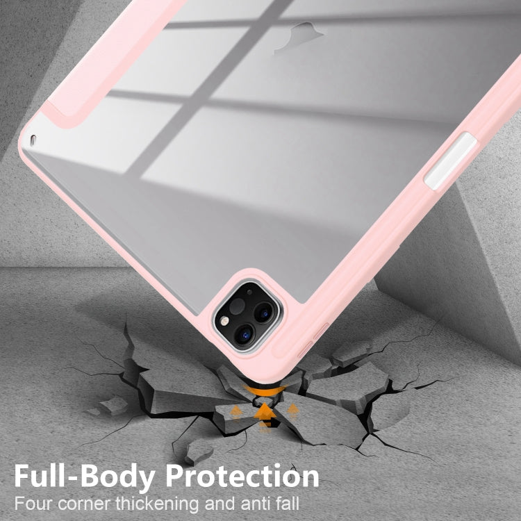 For iPad Air 11 2024 / Pro 11 2022 Acrylic 3-Fold Smart Leather Tablet Case(Pink) - iPad Air 11 2025 / 2024 Cases by buy2fix | Online Shopping UK | buy2fix