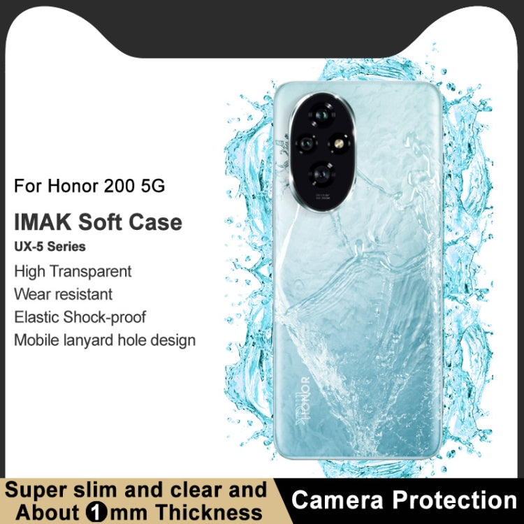 For Honor 200 5G imak UX-5 Series Super Slim Transparent Shockproof TPU Protective Case(Transparent) - Honor Cases by imak | Online Shopping UK | buy2fix