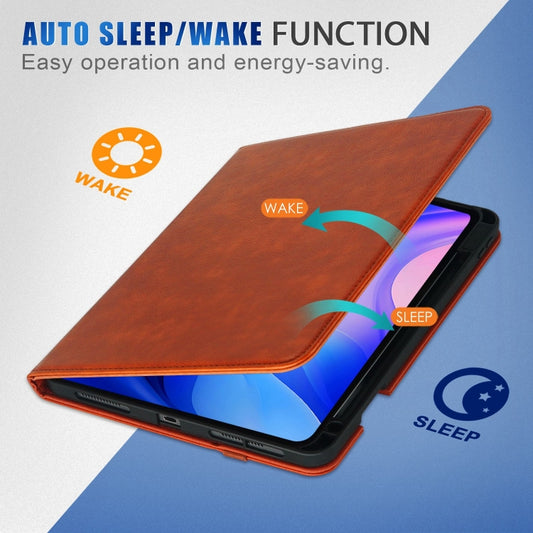 For iPad Air 11 2025 / 2024 Front Stand Smart TPU Leather Tablet Case(Brown) - iPad Air 11 2025 / 2024 Cases by buy2fix | Online Shopping UK | buy2fix