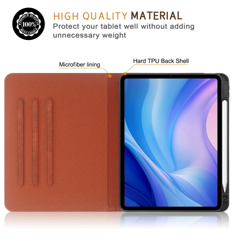 For iPad Air 11 2025 / 2024 Front Stand Smart TPU Leather Tablet Case(Brown) - iPad Air 11 2025 / 2024 Cases by buy2fix | Online Shopping UK | buy2fix