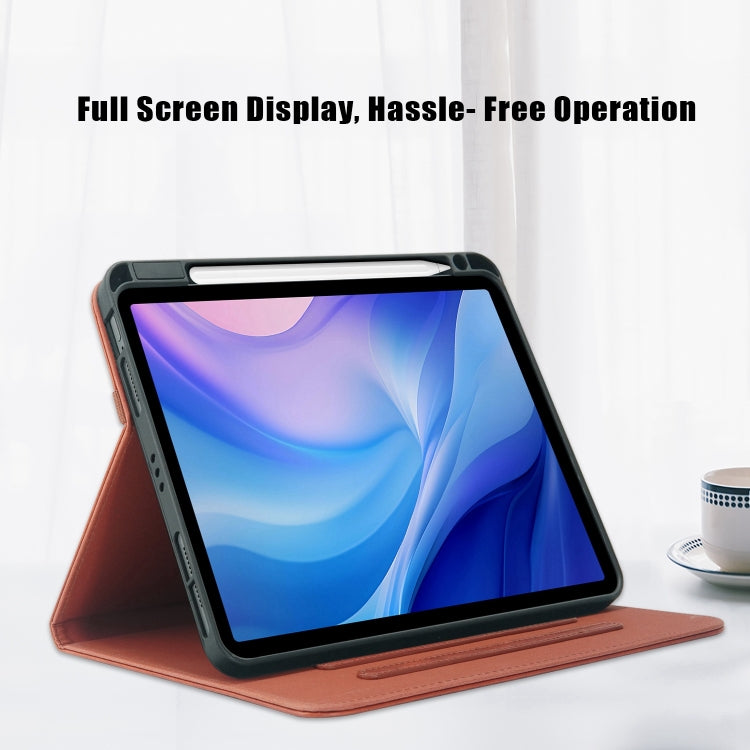 For iPad Air 11 2025 / 2024 Front Stand Smart TPU Leather Tablet Case(Brown) - iPad Air 11 2025 / 2024 Cases by buy2fix | Online Shopping UK | buy2fix