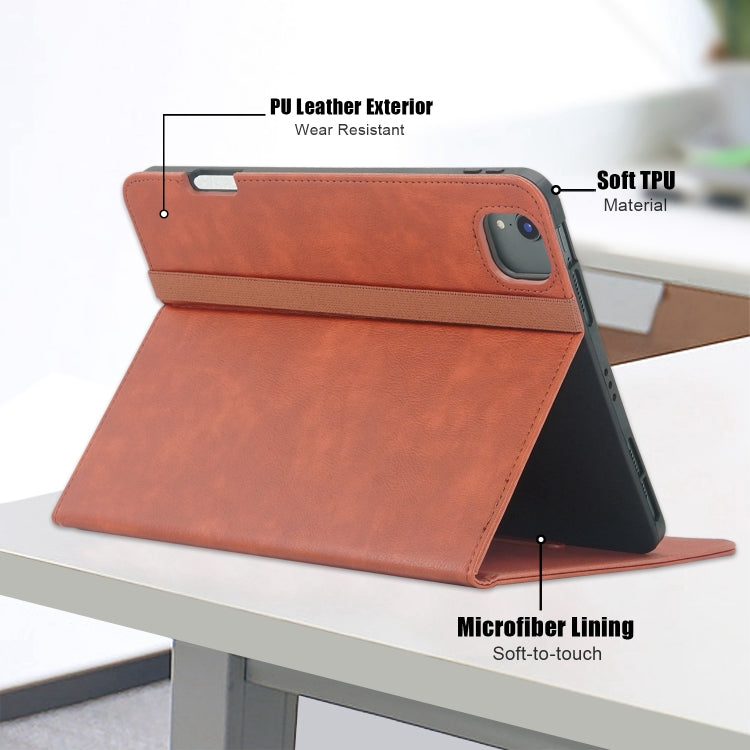 For iPad Air 11 2025 / 2024 Front Stand Smart TPU Leather Tablet Case(Brown) - iPad Air 11 2025 / 2024 Cases by buy2fix | Online Shopping UK | buy2fix