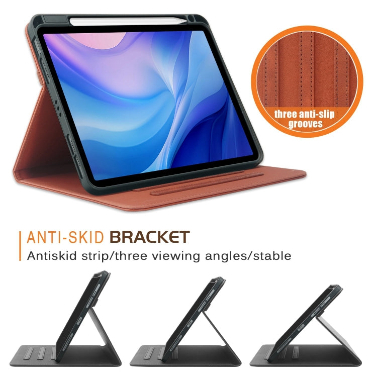 For iPad Air 11 2025 / 2024 Front Stand Smart TPU Leather Tablet Case(Brown) - iPad Air 11 2025 / 2024 Cases by buy2fix | Online Shopping UK | buy2fix