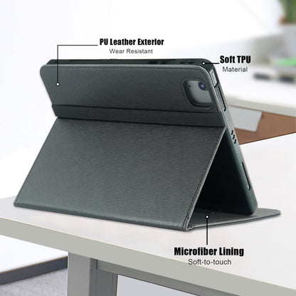 For iPad Air 13 2025 / 2024 Front Stand Smart TPU Leather Tablet Case(Black) - iPad Air 13 2025 / 2024 Cases by buy2fix | Online Shopping UK | buy2fix
