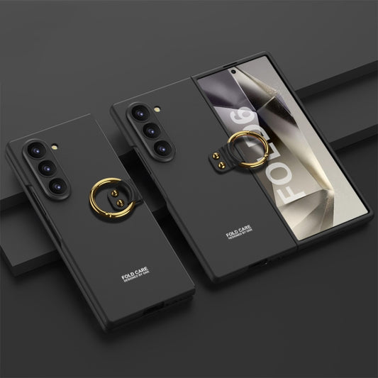 For Samsung Galaxy Z Flip6 / Flip7 FE GKK Accurate Hole Ultra-thin PC Phone Case with Ring Holder(Black) - Galaxy Z Flip6 5G Cases by GKK | Online Shopping UK | buy2fix
