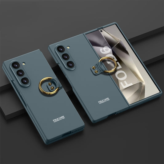 For Samsung Galaxy Z Flip6 / Flip7 FE GKK Accurate Hole Ultra-thin PC Phone Case with Ring Holder(Dark Green) - Galaxy Z Flip6 5G Cases by GKK | Online Shopping UK | buy2fix