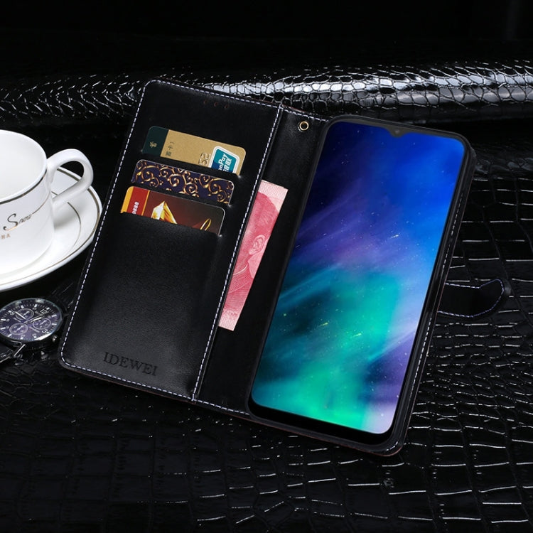 For Motorola One Fusion idewei Crocodile Texture Horizontal Flip Leather Case with Holder & Card Slots & Wallet(Dark Blue) - Motorola Cases by idewei | Online Shopping UK | buy2fix