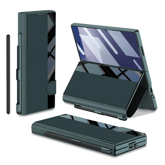 For Samsung Galaxy Z Fold7 5G GKK Integrated Full Coverage Flip Phone Case with Pen Slot, Not Included Pen(Green) - Galaxy Z Fold7 5G Cases by GKK | Online Shopping UK | buy2fix