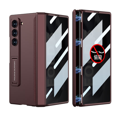 For Samsung Galaxy Z Fold6 GKK Integrated Anti Peep Full Coverage Magnetic Fold Phone Case(Wine Red) by GKK