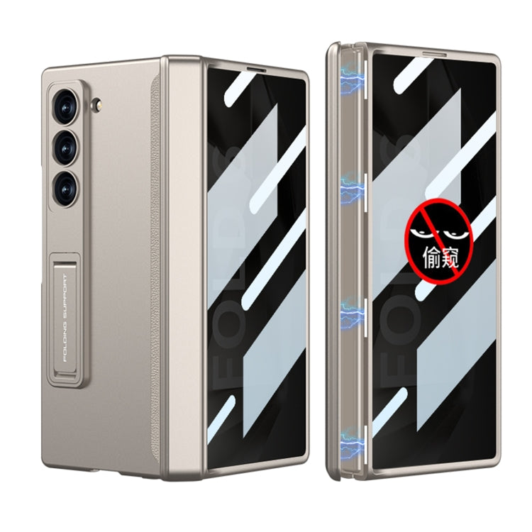 For Samsung Galaxy Z Fold6 GKK Integrated Anti Peep Full Coverage Magnetic Fold Phone Case(Titanium Gray) by GKK