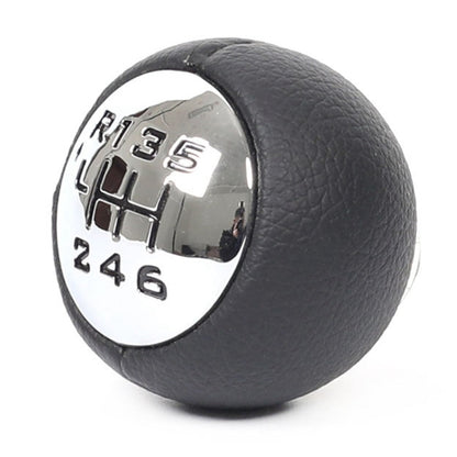For Peugeot 307 / 308 Car Gear Lever Hand Ball Leather Gear Shift Knob, Style:6 Speed by buy2fix