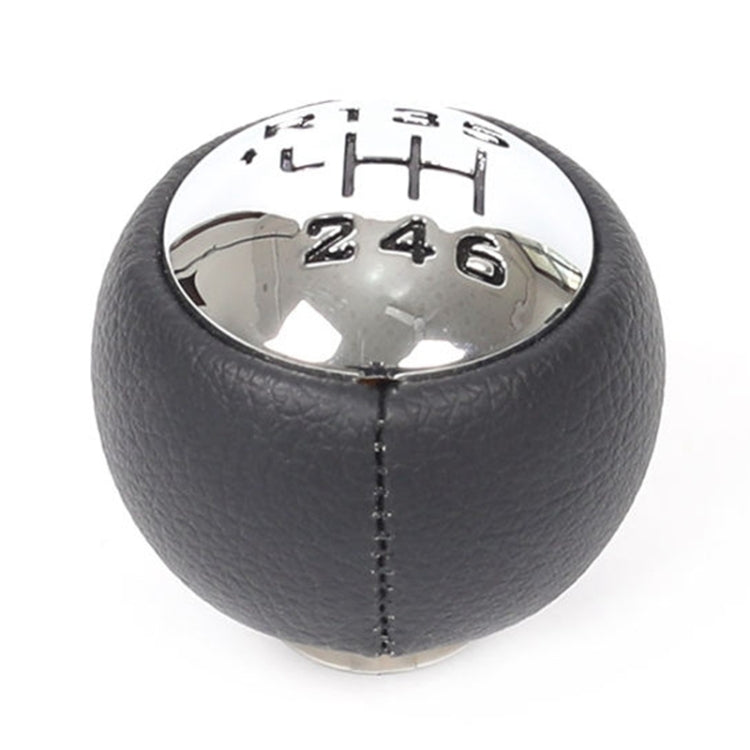 For Peugeot 307 / 308 Car Gear Lever Hand Ball Leather Gear Shift Knob, Style:6 Speed by buy2fix