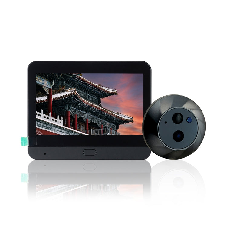 SY-35 4.3 inch Color Screen Graffiti Hidden 1080P WiFi Smart Cat Eye Video Doorbell(Black) by buy2fix