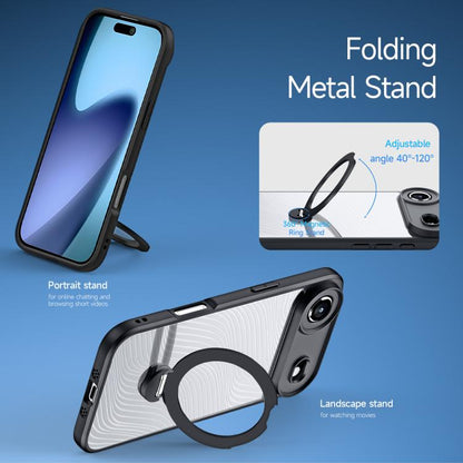 For iPhone 17 Air DUX DUCIS Aimo Mag Series MagSafe Ring Holder Frosted Phone Case(Black) - iPhone 17 Air Cases by DUX DUCIS | Online Shopping UK | buy2fix