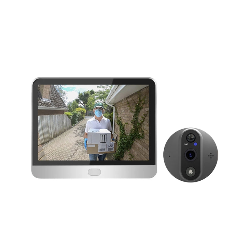 SY-37 4.3 inch Color Screen Graffiti Hidden 1080P WiFi Smart Cat Eye Video Doorbell(White) by buy2fix