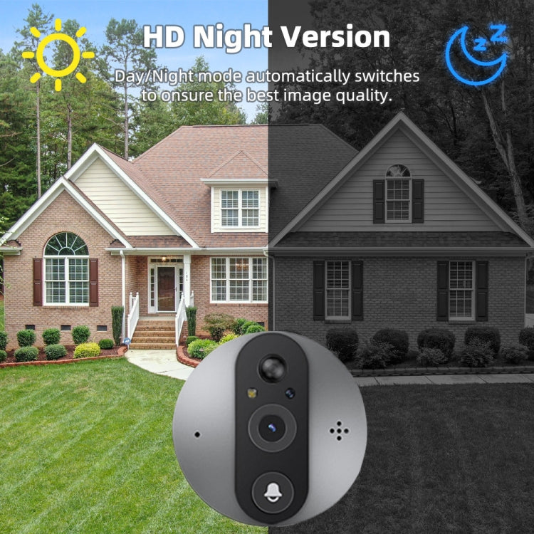 SY-37 4.3 inch Color Screen Graffiti Hidden 1080P WiFi Smart Cat Eye Video Doorbell(White) by buy2fix