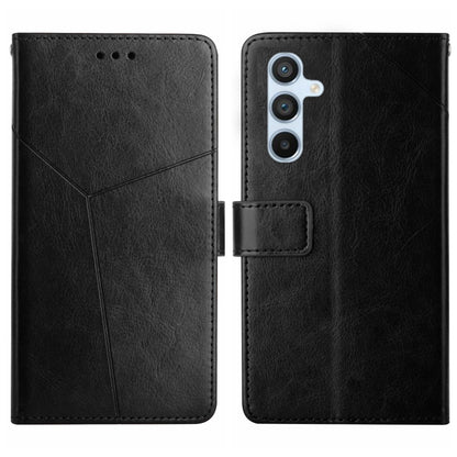 For Samsung Galaxy S25 5G Y-shaped Pattern Flip Leather Phone Case(Black) by buy2fix