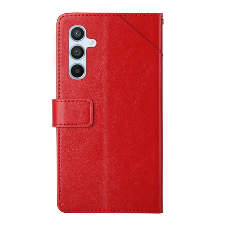 For Samsung Galaxy S25 5G Y-shaped Pattern Flip Leather Phone Case(Red) by buy2fix