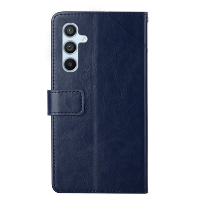 For Samsung Galaxy S25 5G Y-shaped Pattern Flip Leather Phone Case(Blue) by buy2fix