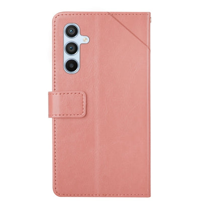 For Samsung Galaxy S25 5G Y-shaped Pattern Flip Leather Phone Case(Pink) by buy2fix