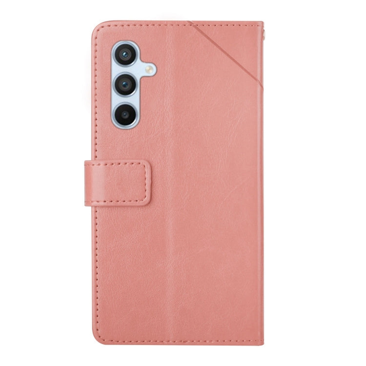 For Samsung Galaxy S25+ 5G Y-shaped Pattern Flip Leather Phone Case(Pink) by buy2fix