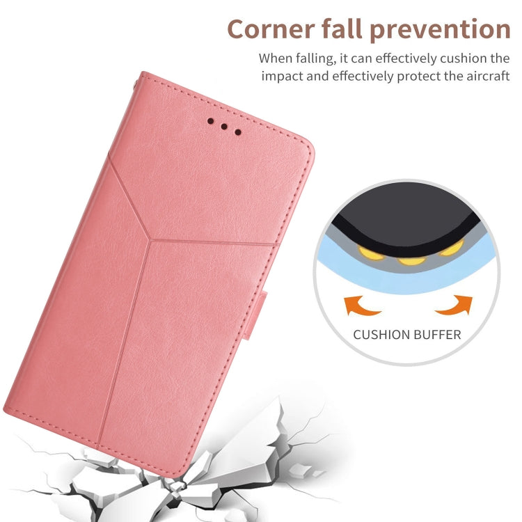 For Samsung Galaxy S25+ 5G Y-shaped Pattern Flip Leather Phone Case(Pink) by buy2fix