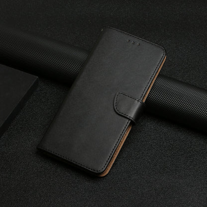 For Samsung Galaxy S24 FE HT02 Genuine Leather Fingerprint-proof Flip Phone Case(Black) - Galaxy S24 FE 5G Cases by buy2fix | Online Shopping UK | buy2fix
