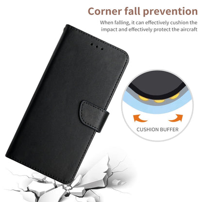 For Samsung Galaxy S24 FE HT02 Genuine Leather Fingerprint-proof Flip Phone Case(Black) - Galaxy S24 FE 5G Cases by buy2fix | Online Shopping UK | buy2fix