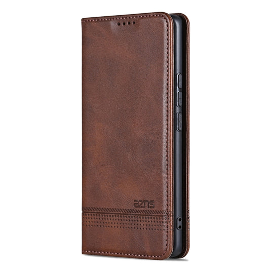 For Redmi Note 14 Pro 5G AZNS Magnetic Calf Texture Flip Leather Phone Case(Dark Brown) - Note 14 Pro Cases by AZNS | Online Shopping UK | buy2fix