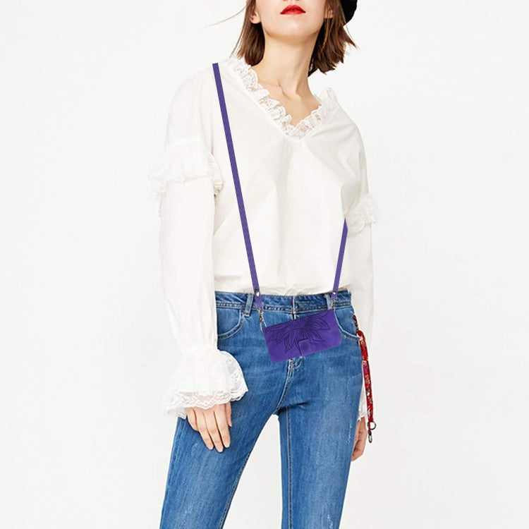 For Samsung Galaxy S25 Ultra 5G Skin Feel Sun Flower Embossed Flip Leather Phone Case with Lanyard(Dark Purple) by buy2fix