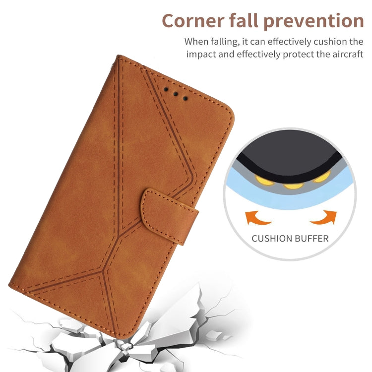 For Samsung Galaxy S25 5G Stitching Embossed Leather Phone Case(Brown) by buy2fix