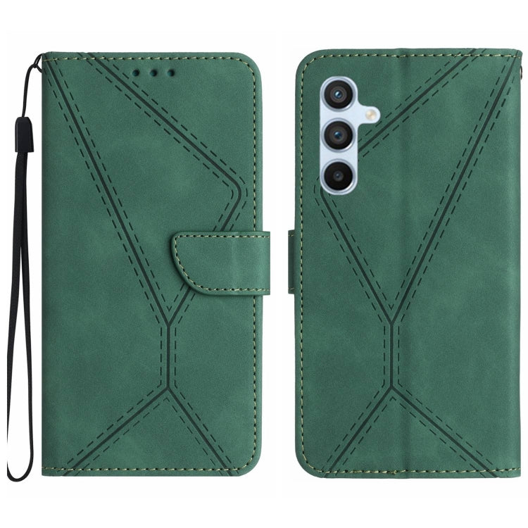 For Samsung Galaxy S25+ 5G Stitching Embossed Leather Phone Case(Green) by buy2fix
