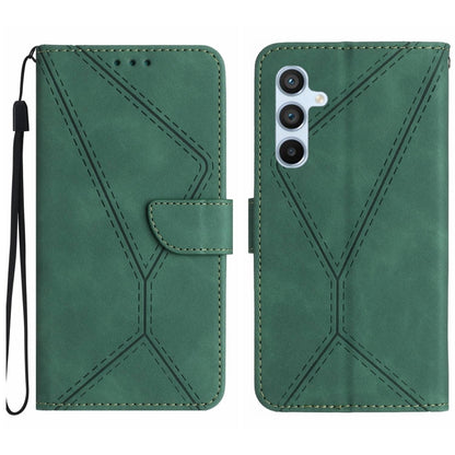 For Samsung Galaxy S25+ 5G Stitching Embossed Leather Phone Case(Green) by buy2fix