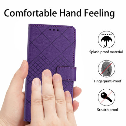 For Samsung Galaxy S25 Ultra 5G Rhombic Grid Texture Leather Phone Case(Purple) by buy2fix