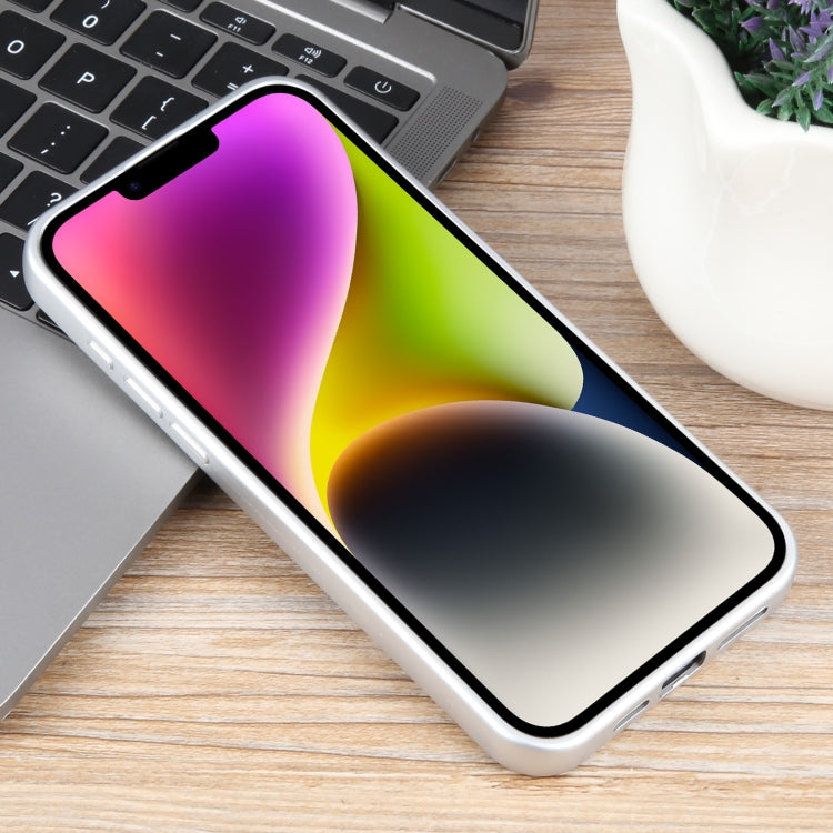 For iPhone 14 Pure Color Honeycomb Aromatherapy MagSafe Phone Case(Silver) by buy2fix