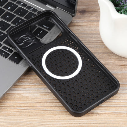 For iPhone 13 Pure Color Honeycomb Aromatherapy MagSafe Phone Case(Black) by buy2fix