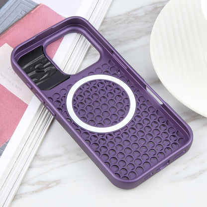 For iPhone 16 Pro Pure Color Honeycomb Aromatherapy MagSafe Phone Case(Purple) by buy2fix