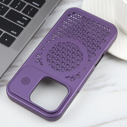 For iPhone 16 Pro Pure Color Honeycomb Aromatherapy MagSafe Phone Case(Purple) by buy2fix