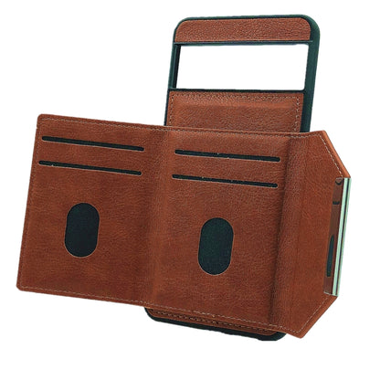 For Google Pixel 9 / 9 Pro Solid Color Metal Buckle Card Slots Bag Phone Case(Brown) by buy2fix