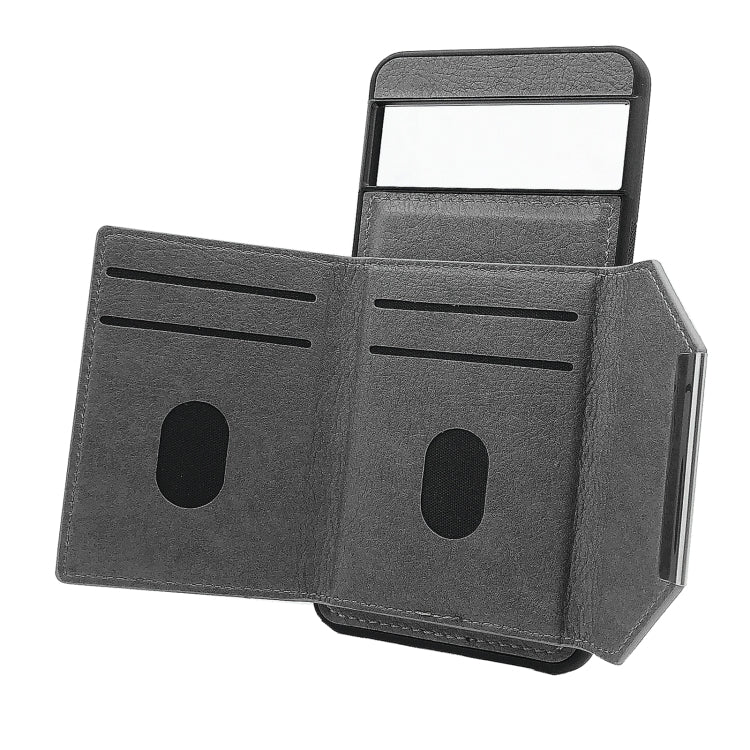 For Google Pixel 9 / 9 Pro Solid Color Metal Buckle Card Slots Bag Phone Case(Grey) by buy2fix