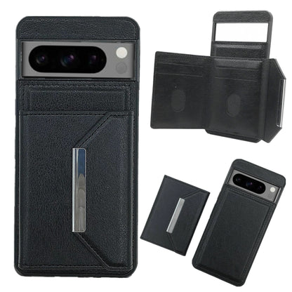 For Google Pixel 9 / 9 Pro Solid Color Metal Buckle Card Slots Bag Phone Case(Black) by buy2fix
