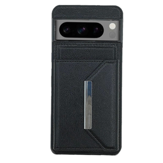 For Google Pixel 9 / 9 Pro Solid Color Metal Buckle Card Slots Bag Phone Case(Black) by buy2fix