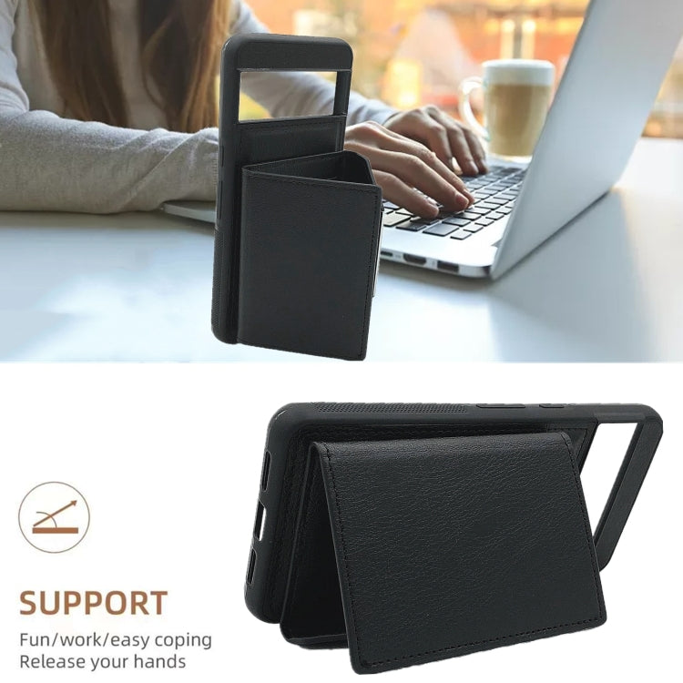 For Google Pixel 9 / 9 Pro Solid Color Metal Buckle Card Slots Bag Phone Case(Black) by buy2fix