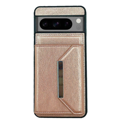 For Google Pixel 9 / 9 Pro Solid Color Metal Buckle Card Slots Bag Phone Case(Rose Gold) by buy2fix