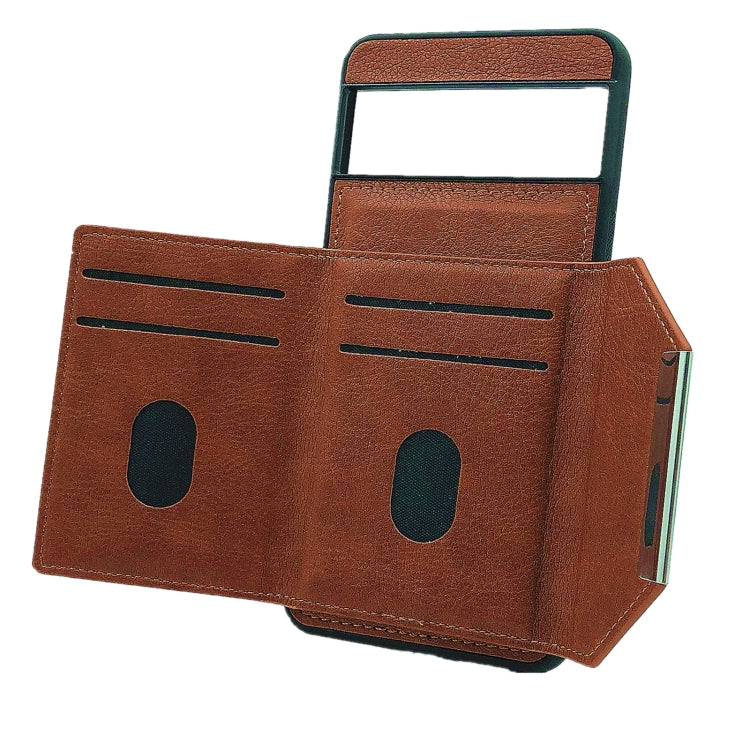 For Google Pixel 9 Pro XL Solid Color Metal Buckle Card Slots Bag Phone Case(Brown) by buy2fix
