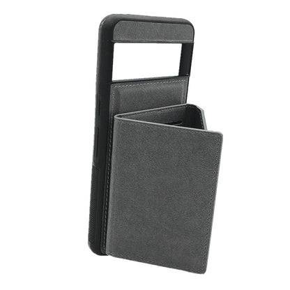 For Google Pixel 9 Pro XL Solid Color Metal Buckle Card Slots Bag Phone Case(Grey) by buy2fix