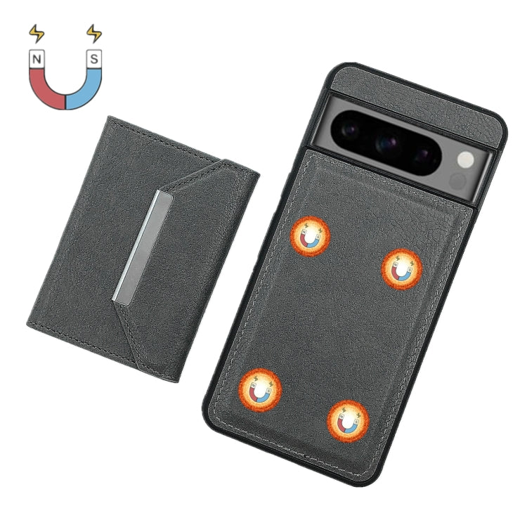 For Google Pixel 9 Pro XL Solid Color Metal Buckle Card Slots Bag Phone Case(Grey) by buy2fix